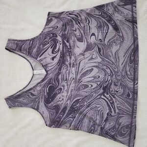 Athleta Transcend V-Neck Tank Top Purple Gray Swirl | Women's Size 2X